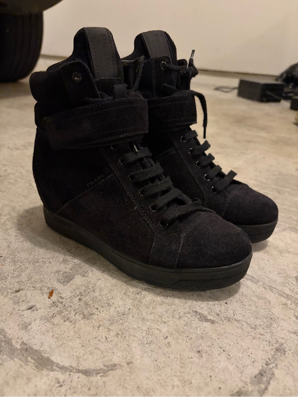 Prada boot High Top Sneakers Black Eu37.5